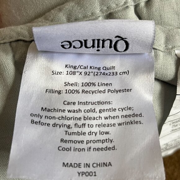 Quince European Linen Box Quilt - Mist - Picture 4 of 4